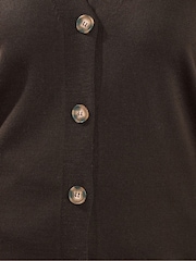 Yours Curve Brown Knitted Button Jumper Vest - Image 4 of 5