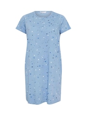 Yours Curve Blue Placket Nightdress - Image 5 of 5