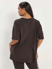 Yours Curve Brown Wellness Studio Active T-Shirt - Image 2 of 5