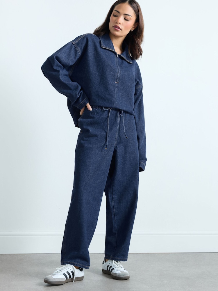 PixieGirl Petite Blue Pull On Barrel Jeans - Image 1 of 3