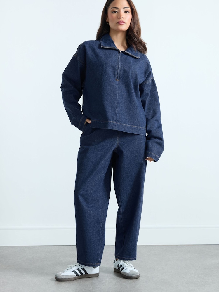 PixieGirl Petite Blue Pull On Barrel Jeans - Image 2 of 3