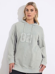 Yours Curve Grey New York Graphic Hoodie - Image 1 of 5