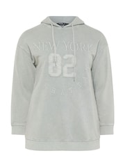 Yours Curve Grey New York Graphic Hoodie - Image 5 of 5
