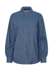 PixieGirl Petite Blue Oversized Denim Shirt - Image 6 of 6