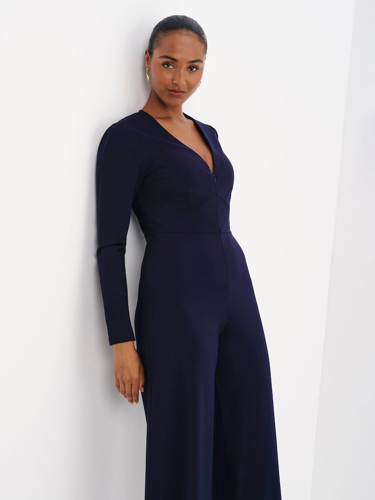 Finery Blue Melly Jumpsuit - Image 4 of 4 Finery Blue Melly Jumpsuit - Image 4 of 4