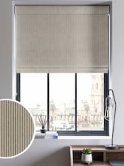 Grey Stitch Stripe Made to Measure Roman Blind - Image 1 of 6