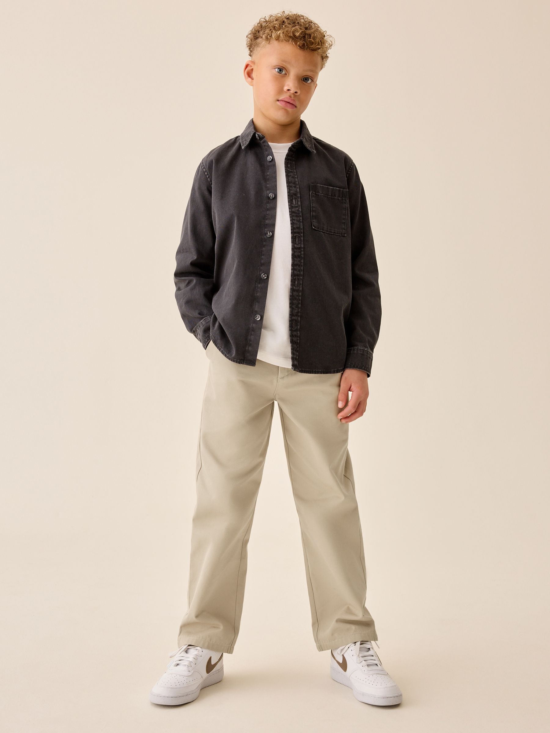Buy Stone Wide Chino Trousers (3-16yrs) from Next Romania
