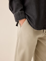 Stone Wide Chino Trousers (3-16yrs) - Image 4 of 9