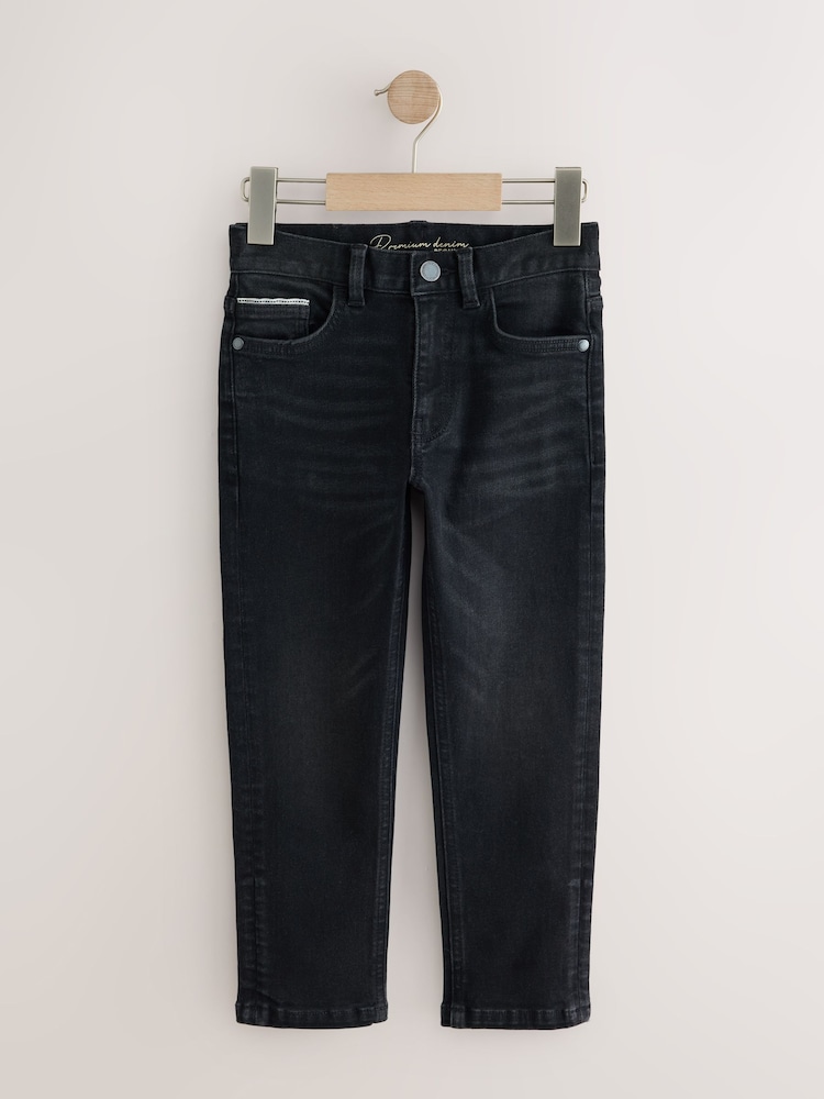 Black Denim Regular Fit Stretch Jeans (3-16yrs) - Image 1 of 5 Black Denim Regular Fit Stretch Jeans (3-16yrs) - Image 1 of 5