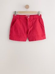 Red Pull-On Utility Denim Shorts - Image 6 of 8
