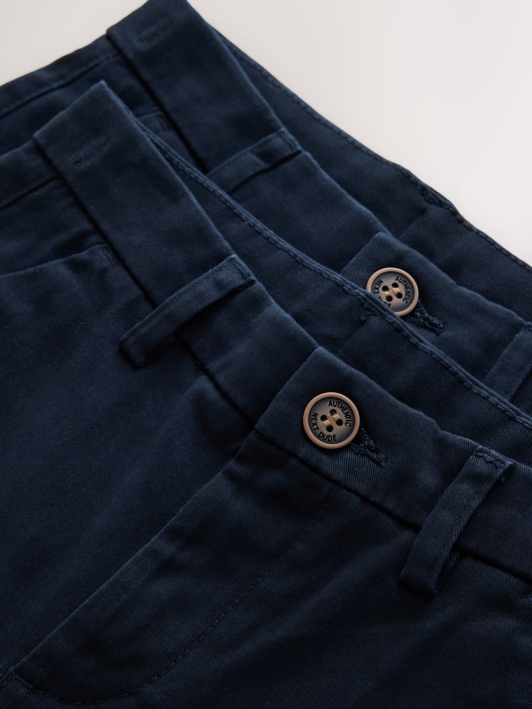Navy Stretch Skinny Chino Trousers 2 Pack (3-17yrs) - Image 5 of 5 Navy Stretch Skinny Chino Trousers 2 Pack (3-17yrs) - Image 5 of 5