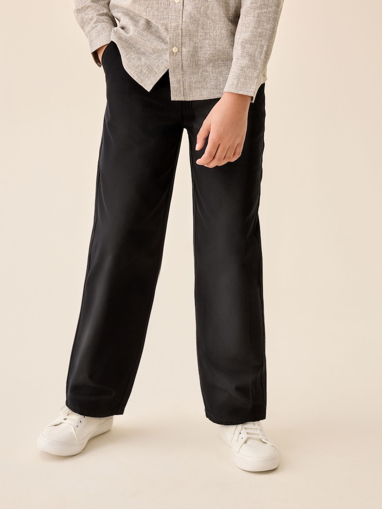 Black Wide Chino Trousers (3-16yrs) - Image 2 of 8 Black Wide Chino Trousers (3-16yrs) - Image 2 of 8