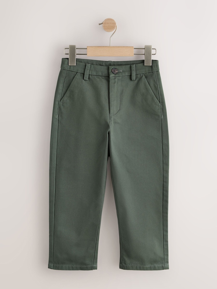 Green Wide Chino Trousers (3-16yrs) - Image 1 of 4 Green Wide Chino Trousers (3-16yrs) - Image 1 of 4