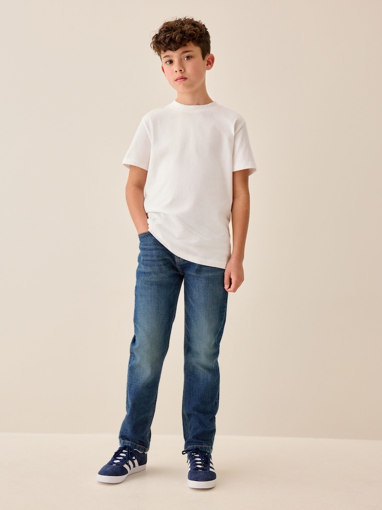 Indigo Blue Regular Fit Stretch Jeans (3-16yrs) - Image 2 of 8 Indigo Blue Regular Fit Stretch Jeans (3-16yrs) - Image 2 of 8