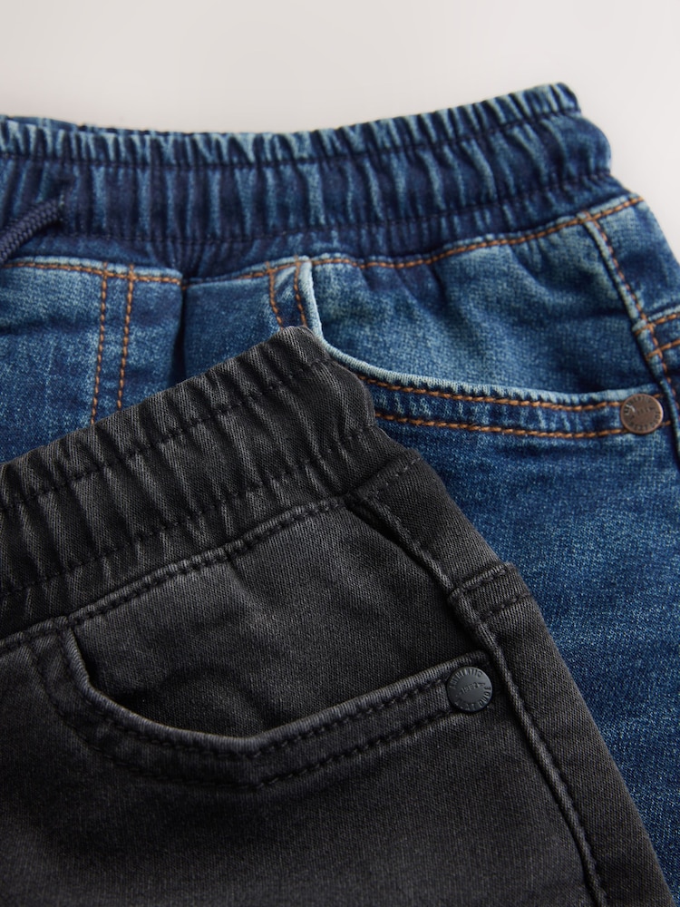 Black/Navy Loose Fit Stretch Elasticated Waist Jeans 2 Pack (3-16yrs) - Image 6 of 6