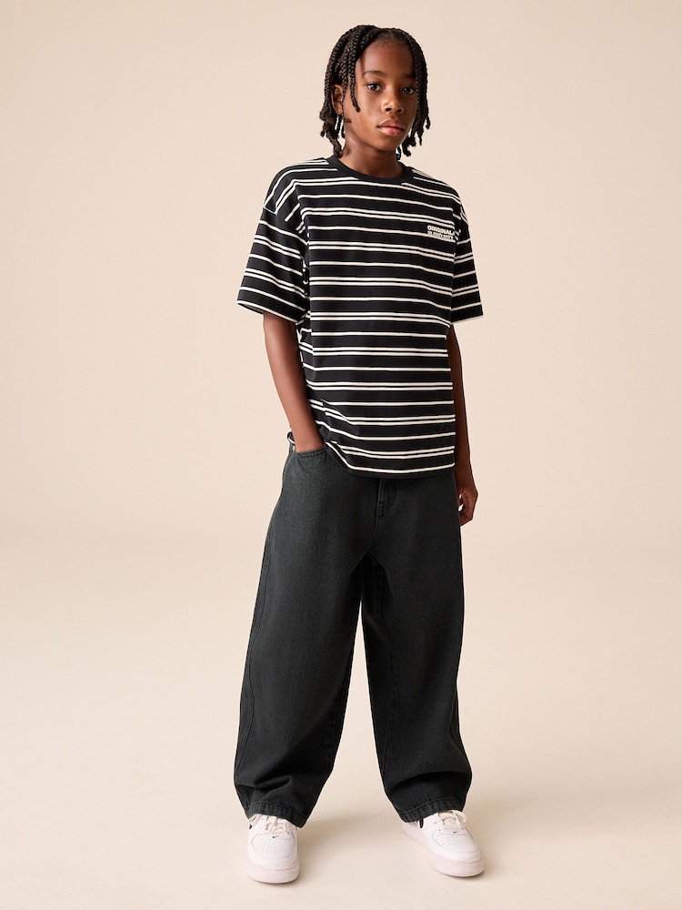 Black Barrel Fit Authentic Jeans (3-16yrs) - Image 1 of 8