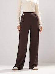 Long Tall Sally Brown Military Button Trousers - Image 2 of 5