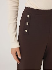 Long Tall Sally Brown Military Button Trousers - Image 4 of 5