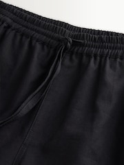 ブラック - Embroidered Drawstring Waist Shorts - 画像 8 / 9