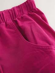 Fuchsia Pink Barrel Leg Linen Cotton Blend Trousers - Image 7 of 8