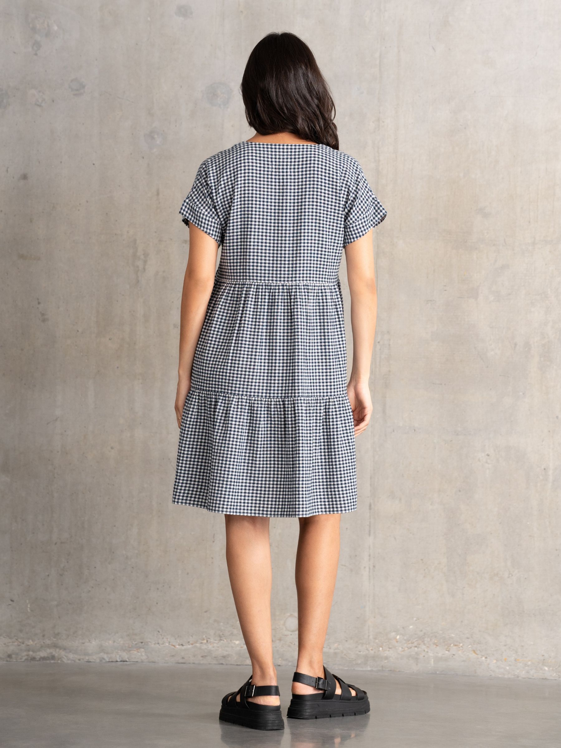 Buy Seraphine Navy and White Maternity & Nursing Gingham Dress
