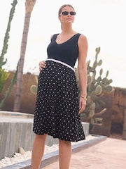 Seraphine Black Maternity & Nursing Dress - Image 2 of 5