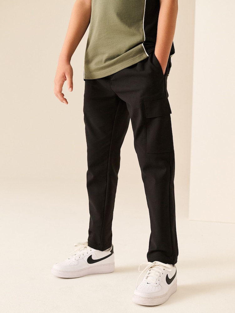 Black Slim Tapered Utility Cargo Trousers (3-16yrs) - Image 1 of 8