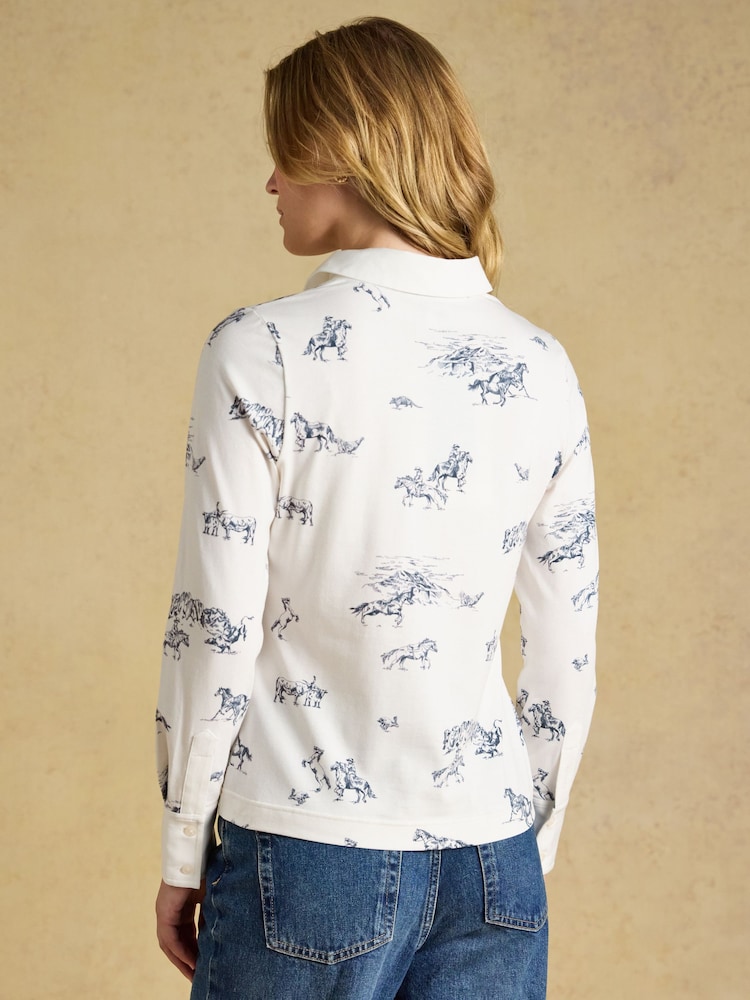 Joules Charlotte Western Cotton Rich Printed Jersey Shirt - Image 2 of 7