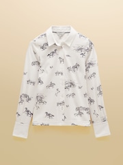Joules Charlotte Western Cotton Rich Printed Jersey Shirt - Image 7 of 7