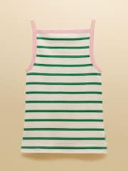 Joules Gia Green Stripe Square Neck Ribbed Vest - Image 7 of 7