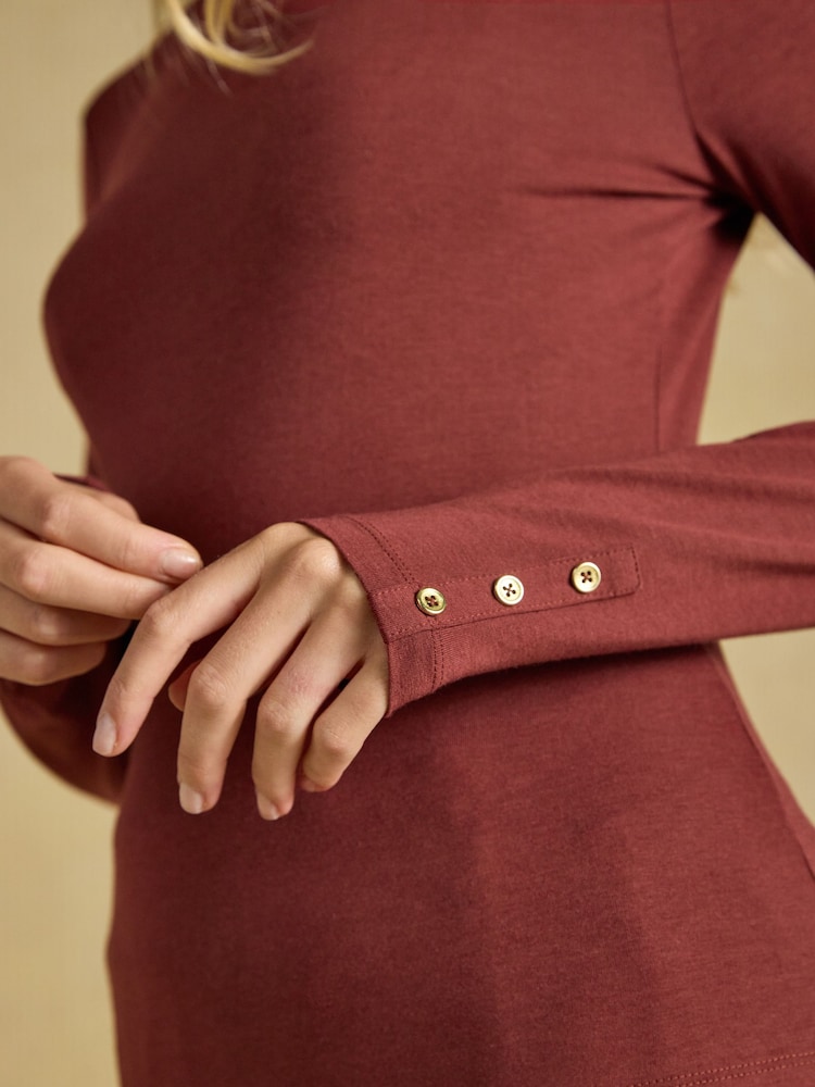 Amy Khaki/Russet Jersey Layering Tops 2 Pack - Image 7 of 7 Amy Khaki/Russet Jersey Layering Tops 2 Pack - Image 7 of 7