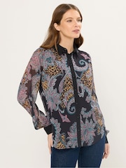 Star by Julien MacDonald Black Paisley Print Shirt - Image 1 of 5