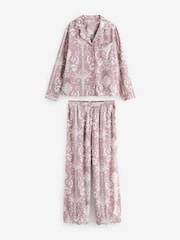 Laura Ashley Pink/Mink Josette Button Through Pyjamas - Image 1 of 7