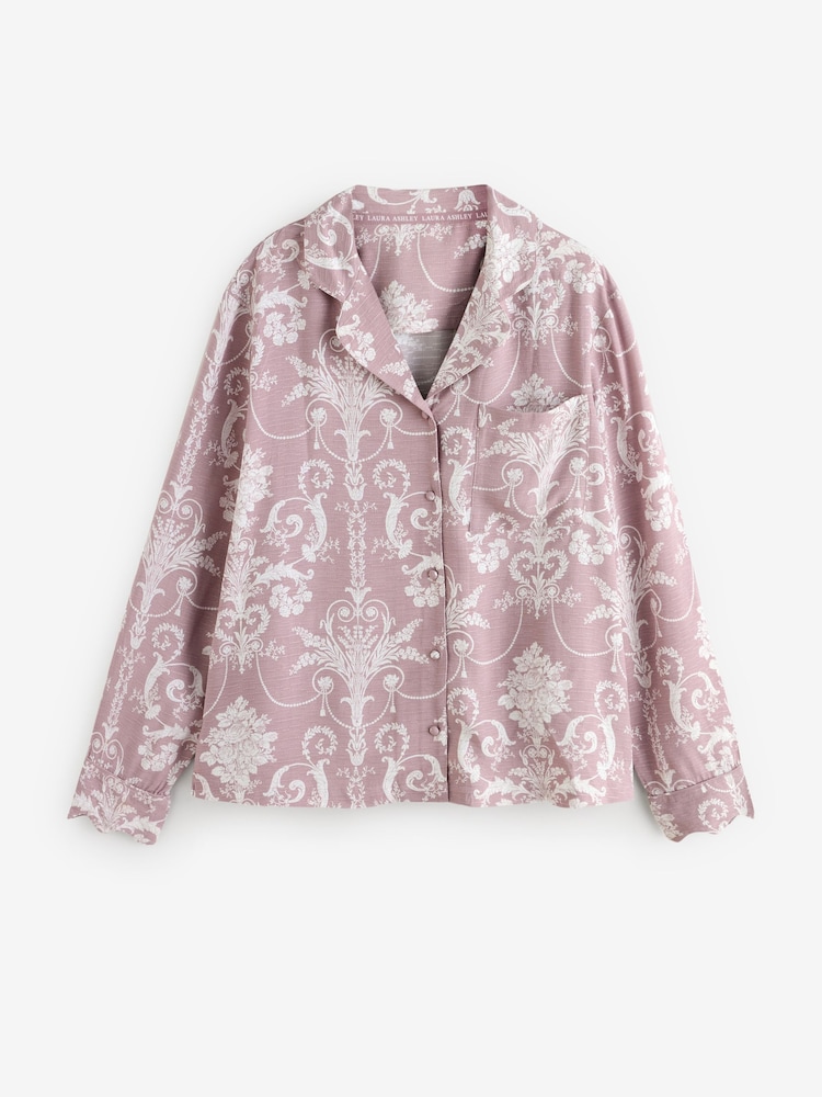 Laura Ashley Pink/Mink Josette Button Through Pyjamas - Image 2 of 7