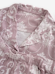 Laura Ashley Pink/Mink Josette Button Through Pyjamas - Image 4 of 7