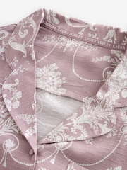 Laura Ashley Pink/Mink Josette Button Through Pyjamas - Image 5 of 7