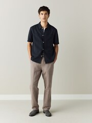 Sēņu brūns - Taisna piegriezuma - Cotton Linen Blend Chino Trousers - Attēls 2 no 10