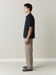 Sēņu brūns - Taisna piegriezuma - Cotton Linen Blend Chino Trousers - Attēls 4 no 10