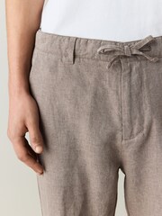 Sēņu brūns - Taisna piegriezuma - Cotton Linen Blend Chino Trousers - Attēls 5 no 10
