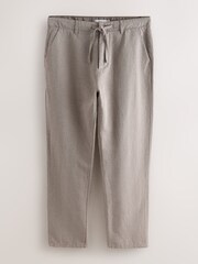 Sēņu brūns - Taisna piegriezuma - Cotton Linen Blend Chino Trousers - Attēls 7 no 10
