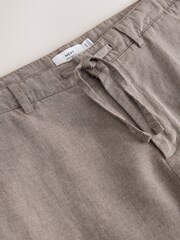 Sēņu brūns - Taisna piegriezuma - Cotton Linen Blend Chino Trousers - Attēls 9 no 10