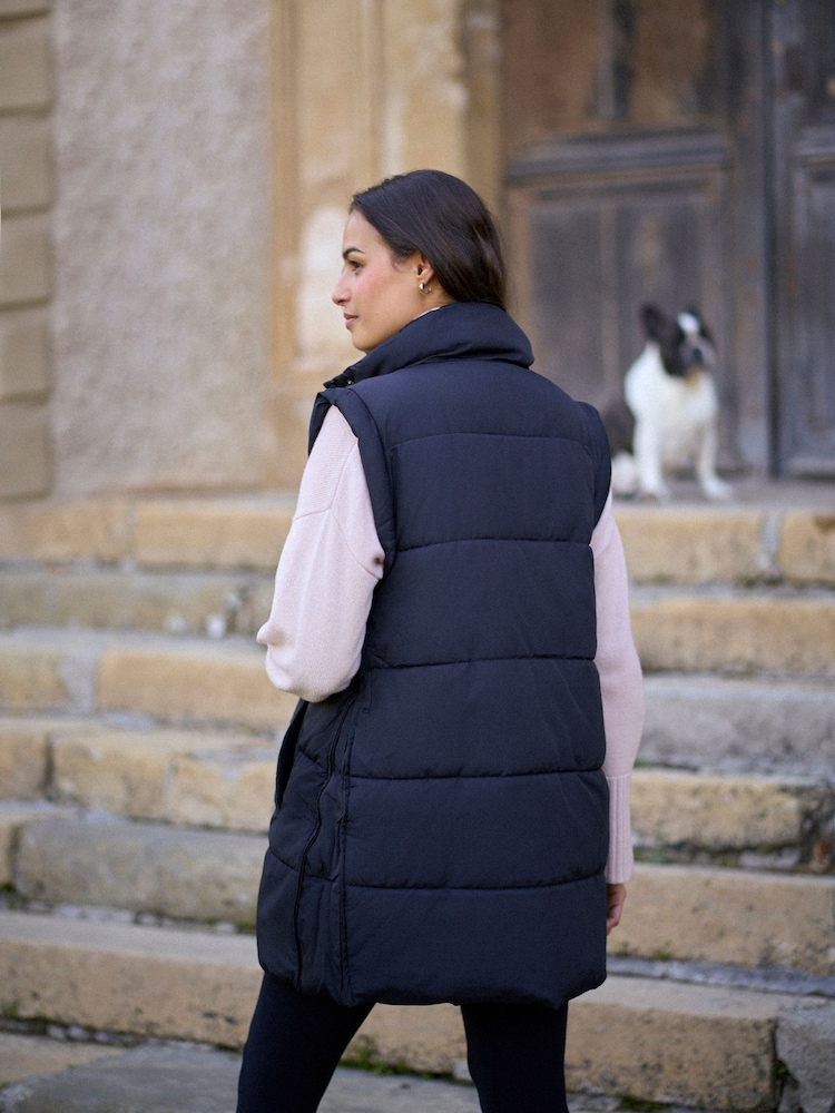 Motherhood Maternity Women's Sleeveless Long Pregnancy Puffer Vest With