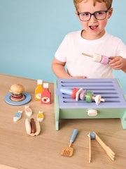 JoJo Maman Bébé Blue Wooden Barbecue Play Set - Image 1 of 5