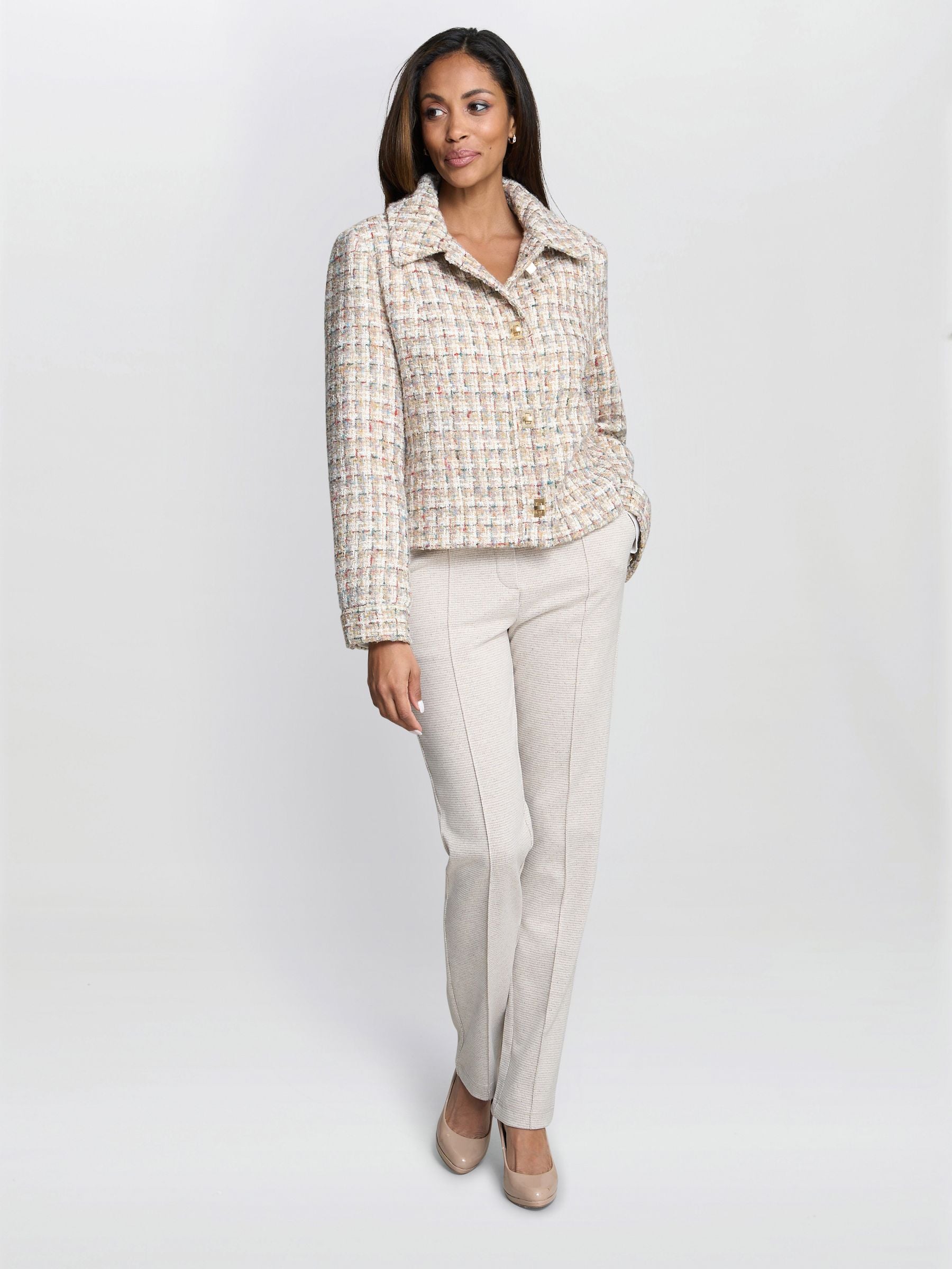 Buy Gina Bacconi Natural Ami Textured Tweed Jacket from Next South