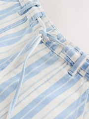 Blue and White Striped Pull-On Utility Denim Shorts - Image 8 of 9