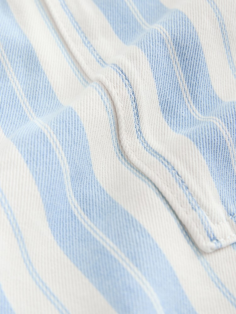 Blue and White Striped Pull-On Utility Denim Shorts - Image 9 of 9