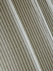 Green Brushed Stripe Lined Eyelet Curtains - Image 5 of 5