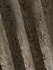 Champagne Gold Collection Luxe Heavyweight Velvet Damask Eyelet Lined Curtains - Image 8 of 8