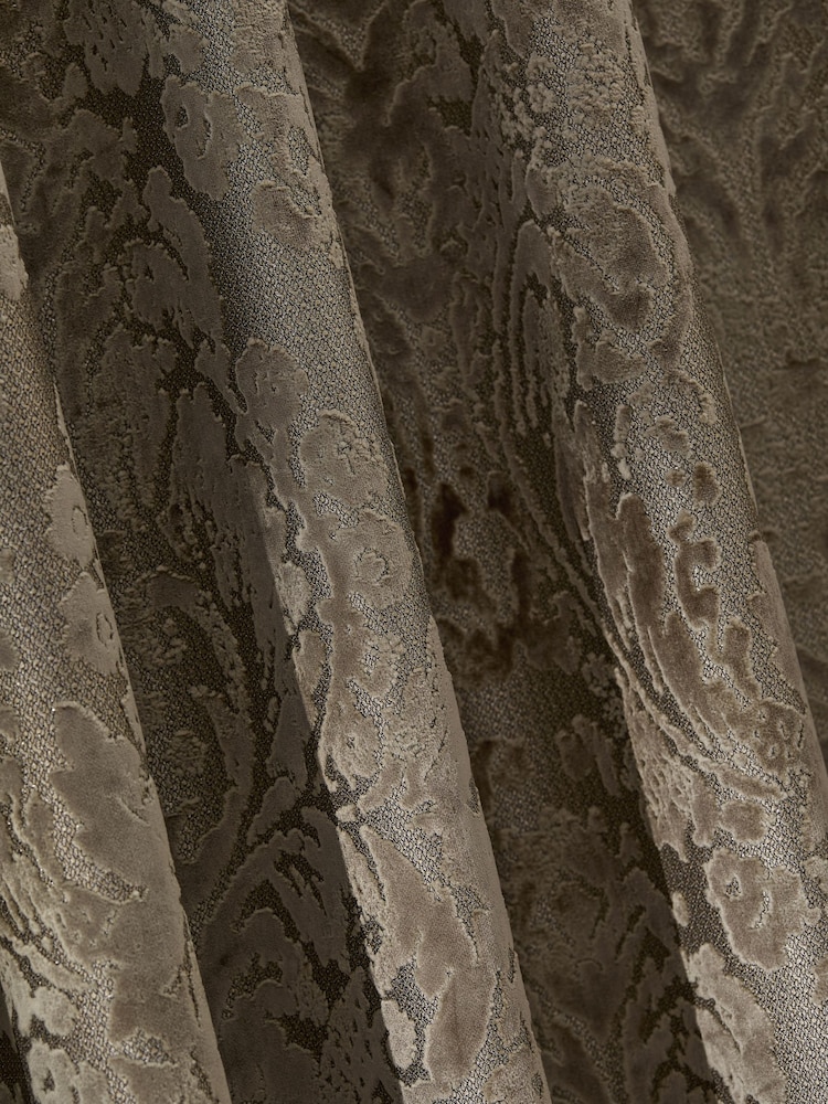 Champagne Gold Collection Luxe Heavyweight Velvet Damask Eyelet Lined Curtains - Image 8 of 8 Champagne Gold Collection Luxe Heavyweight Velvet Damask Eyelet Lined Curtains - Image 8 of 8