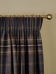 Heritage Brushed Check Pencil Pleat Lined Curtains - Image 1 of 5
